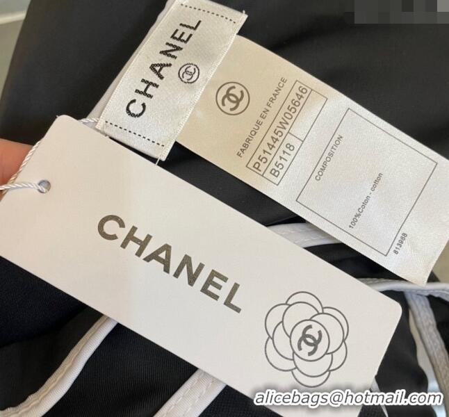 Buy Classic Chanel Swimwear with Strap CE040101 White/Black 2024