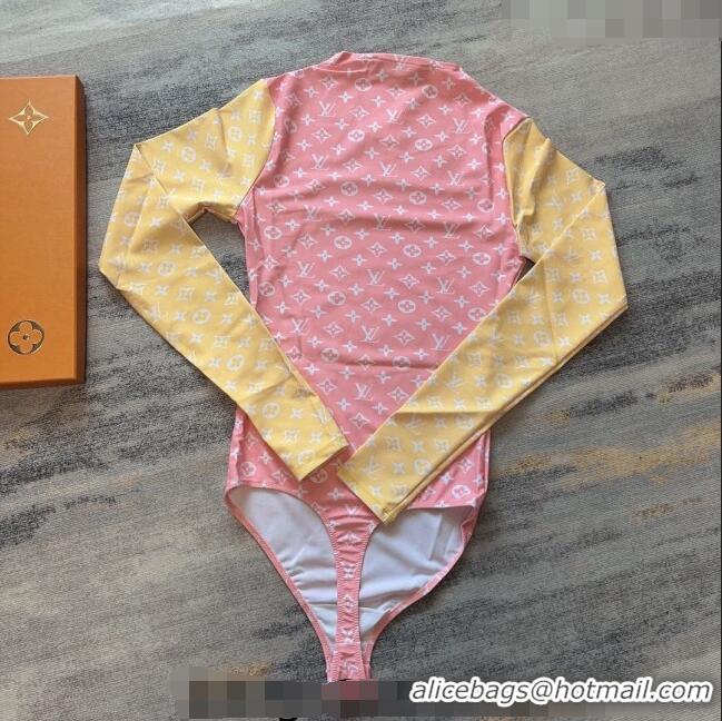 ​Luxury Louis Vuitton Long Sleeve Swimwear 0401 Pink 2024