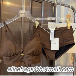 New Inexpensive Celine Swimwear CE040101 Brown 2024