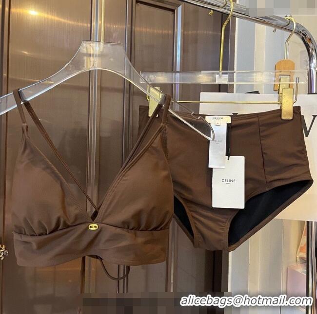 New Inexpensive Celine Swimwear CE040101 Brown 2024