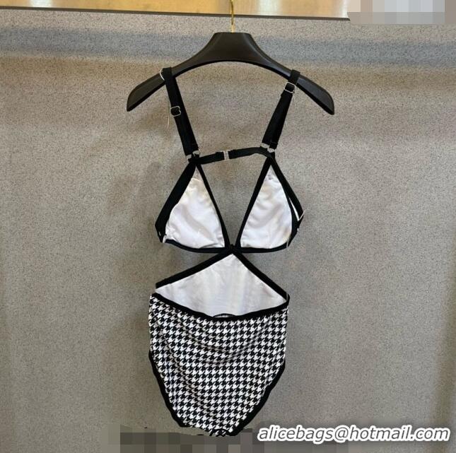 Inexpensive Dior Houndstooth Swimwear 0401 White/Black 2024