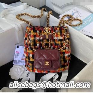 Promotional Chanel Tweed Small Backpack bag AS3947 Orange 2023