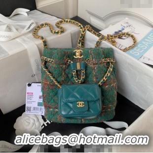 Best Price Chanel Tweed Small Backpack bag AS3947 Green 2023