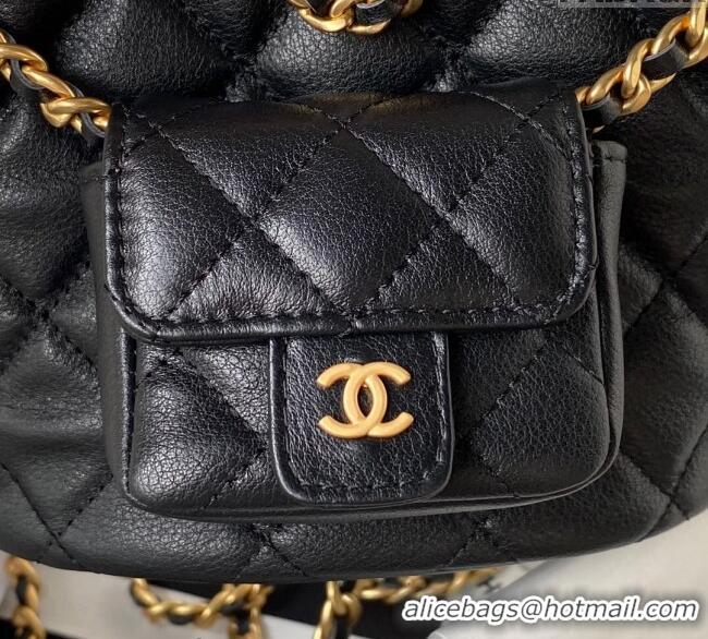 Promotional Chanel Calfskin Small Backpack bag AS3947 Black 2023