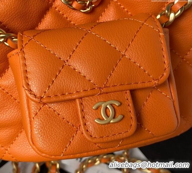 Top Design Chanel Calfskin Small Backpack bag AS3947 Orange 2023