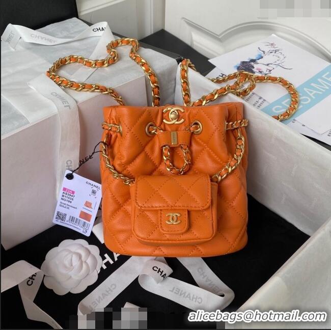 Top Design Chanel Calfskin Small Backpack bag AS3947 Orange 2023