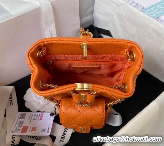 Top Design Chanel Calfskin Small Backpack bag AS3947 Orange 2023