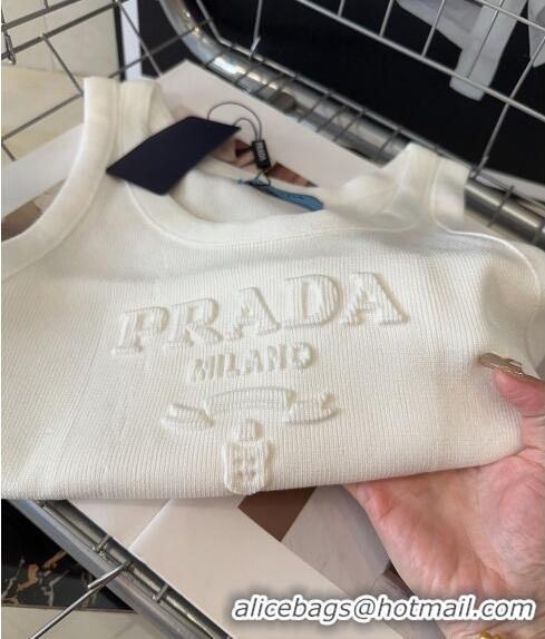 ​Top Quality Prada Knit Vest 0401 White 2024