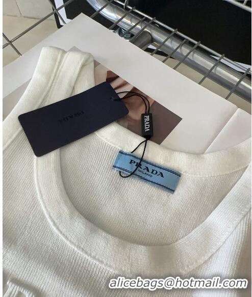 ​Top Quality Prada Knit Vest 0401 White 2024