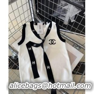 Super Quality Chanel Tie Vest CH0401 White 2024