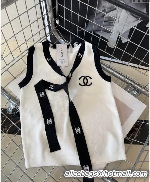 Super Quality Chanel Tie Vest CH0401 White 2024