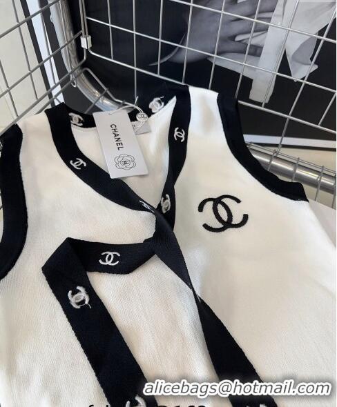 Super Quality Chanel Tie Vest CH0401 White 2024