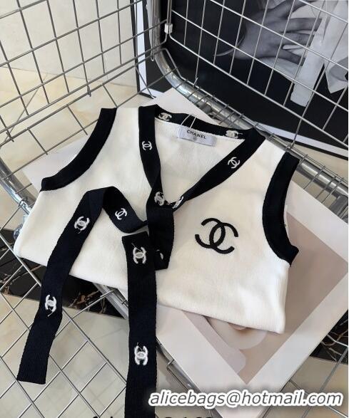 Super Quality Chanel Tie Vest CH0401 White 2024