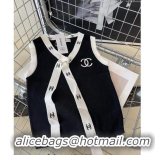 New Design Chanel Tie Vest CH0401 Black 2024