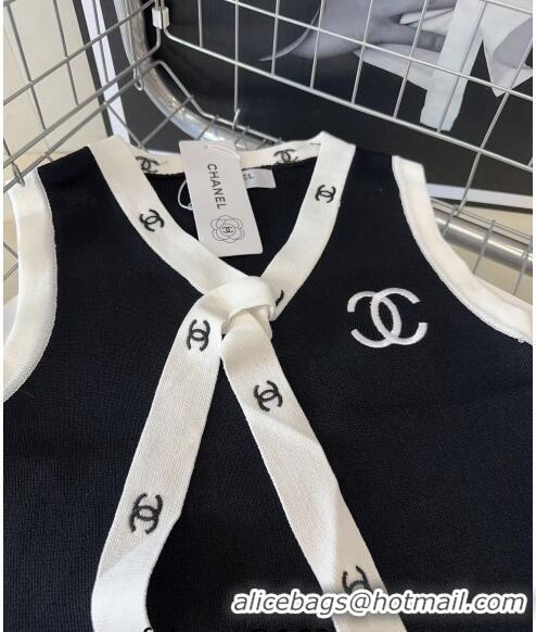 New Design Chanel Tie Vest CH0401 Black 2024