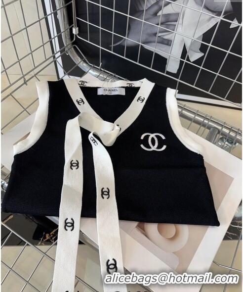 New Design Chanel Tie Vest CH0401 Black 2024