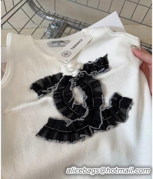 Super Quality Chanel Vest with Maxi CC C0401 White 2024