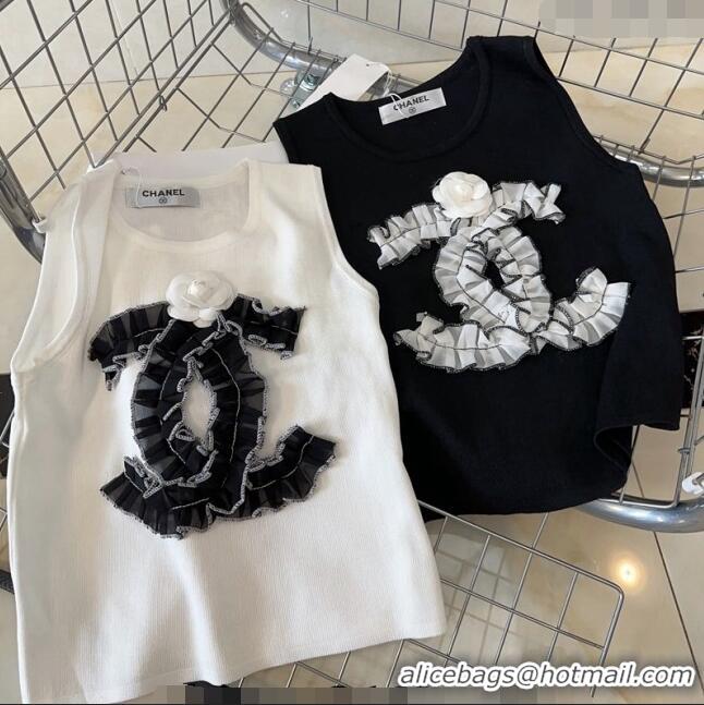 Super Quality Chanel Vest with Maxi CC C0401 White 2024