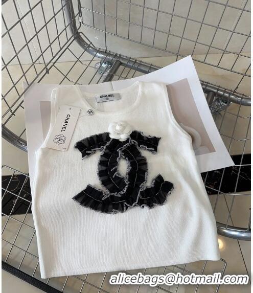 Super Quality Chanel Vest with Maxi CC C0401 White 2024