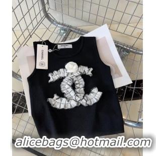 Famous Brand Chanel Vest with Maxi CC C0401 Black 2024