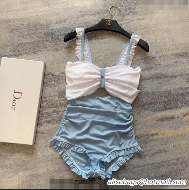 Low Cost Chanel Ruffled Swimwear CH040140 Blue 2024