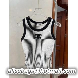 Super Quality Celine Striped Vest 0401 White 2024