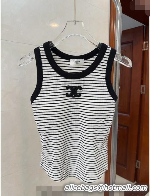 Super Quality Celine Striped Vest 0401 White 2024