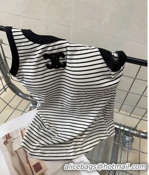 Super Quality Celine Striped Vest 0401 White 2024