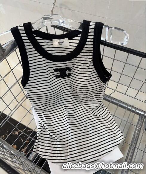 Super Quality Celine Striped Vest 0401 White 2024