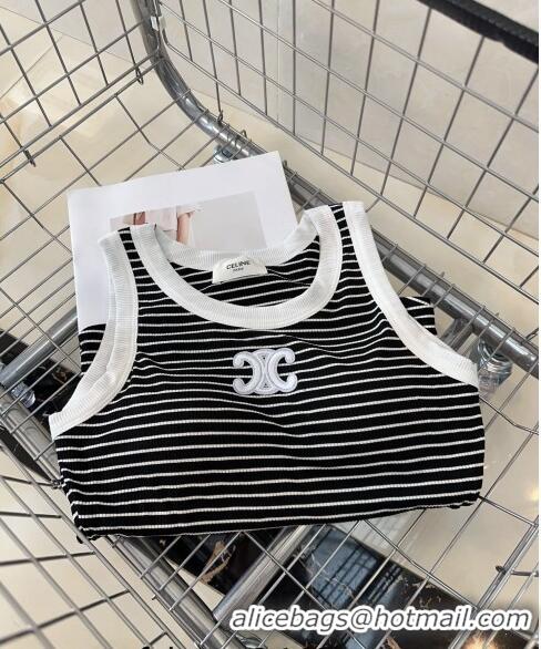 Promotional Celine Striped Vest 0401 Black 2024