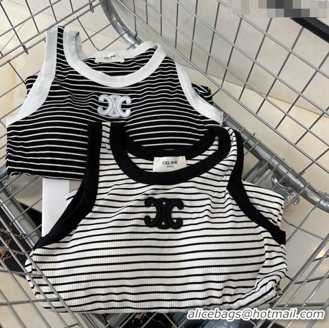 Promotional Celine Striped Vest 0401 Black 2024