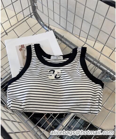 Top Quality Chanel Striped Vest 0401 White 2024