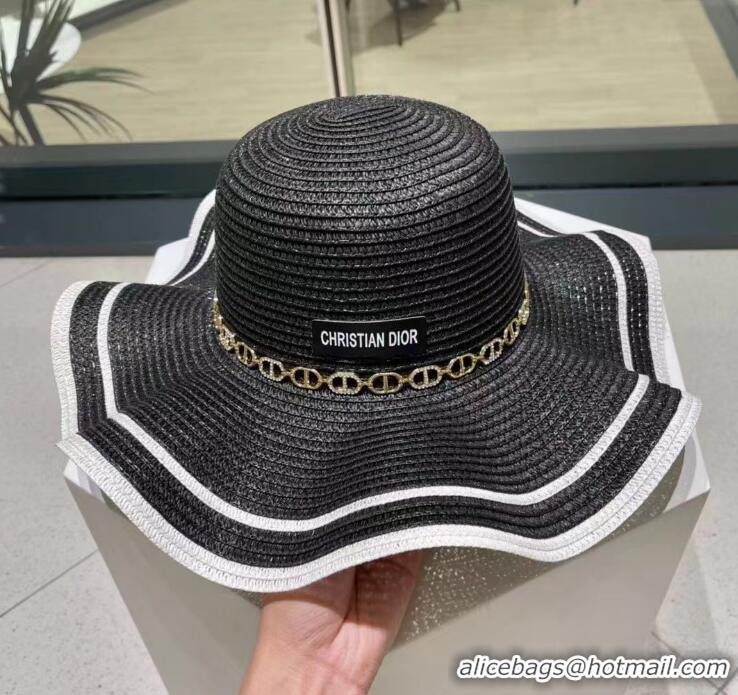 Reasonable Price Dior Straw Hat D2723 Black 2024