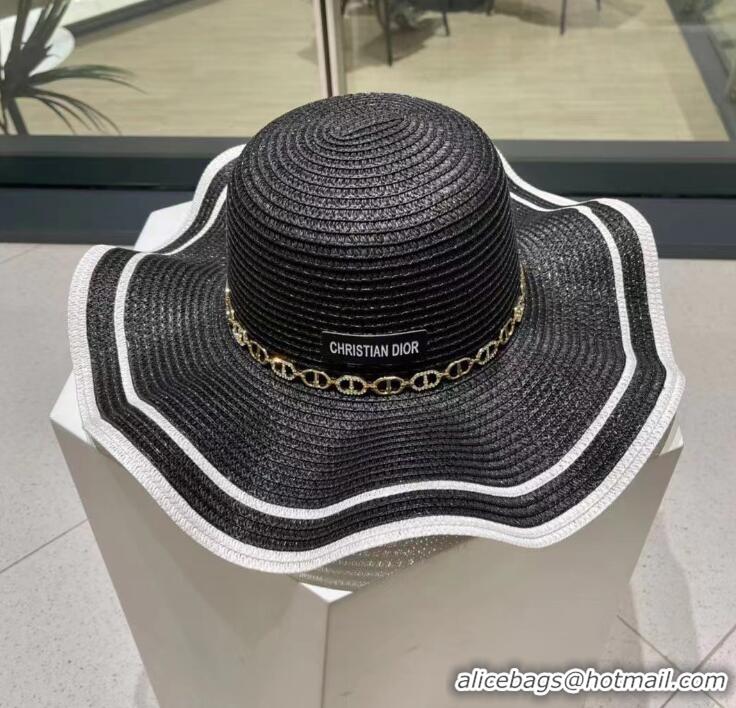 Reasonable Price Dior Straw Hat D2723 Black 2024