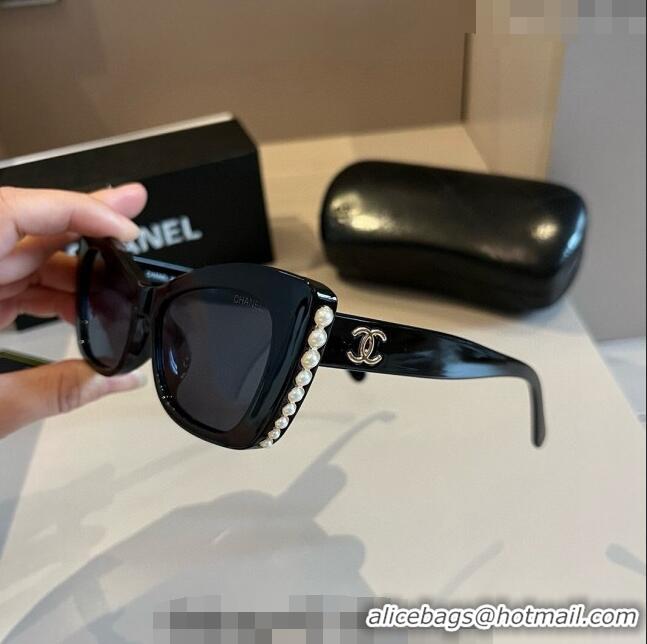 Buy Cheap Chanel Sunglasses with Pearls 0410 Black 2024