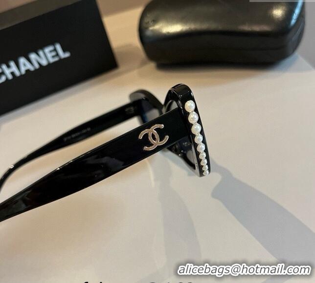 Buy Cheap Chanel Sunglasses with Pearls 0410 Black 2024