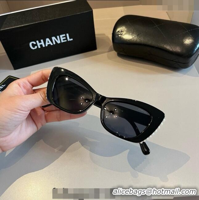 Buy Cheap Chanel Sunglasses with Pearls 0410 Black 2024