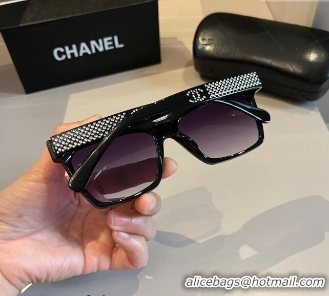 Unique Grade Chanel Sunglasses with Crystals 0410 Black 2024