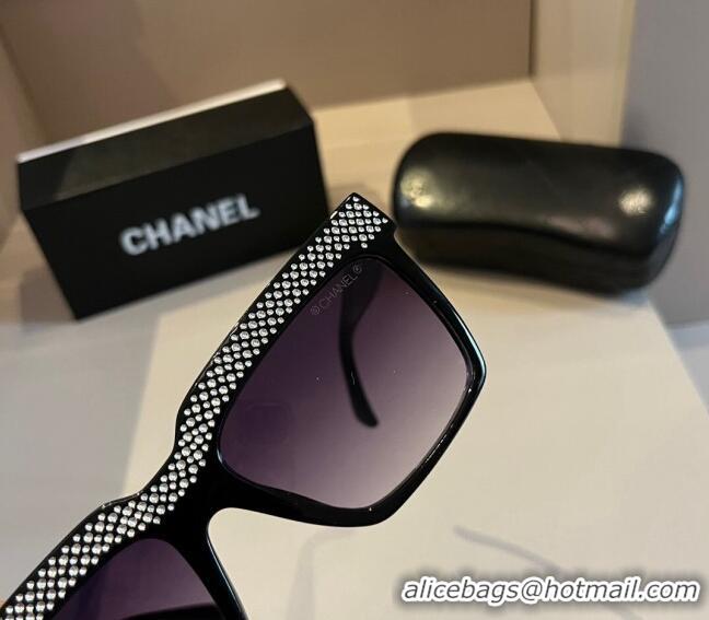 Unique Grade Chanel Sunglasses with Crystals 0410 Black 2024