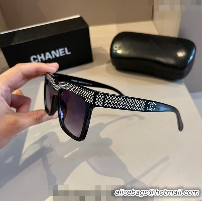 Unique Grade Chanel Sunglasses with Crystals 0410 Black 2024