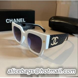 Low Price Chanel Sunglasses 041006 White/Black 2024