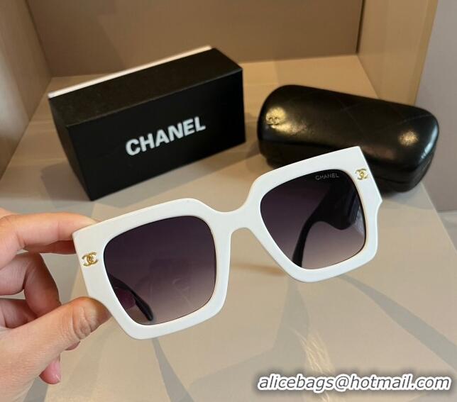 Low Price Chanel Sunglasses 041006 White/Black 2024