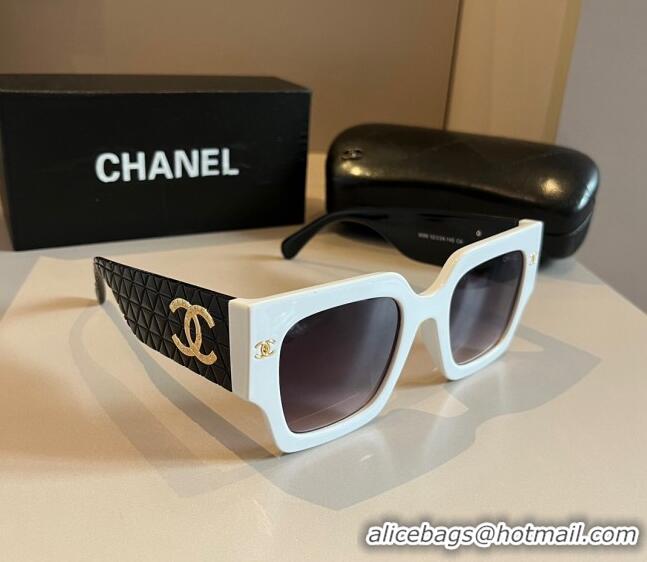 Low Price Chanel Sunglasses 041006 White/Black 2024