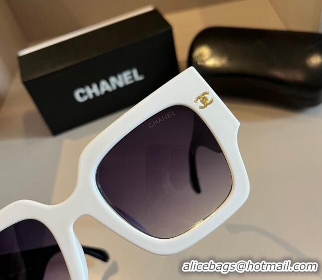 Low Price Chanel Sunglasses 041006 White/Black 2024