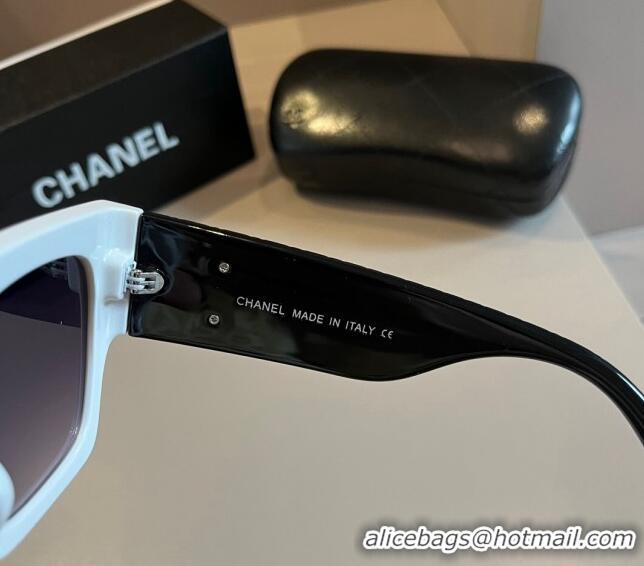 Low Price Chanel Sunglasses 041006 White/Black 2024