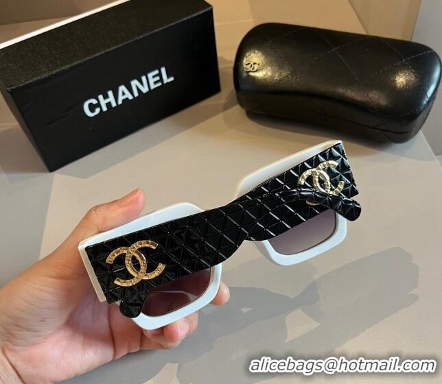 Low Price Chanel Sunglasses 041006 White/Black 2024