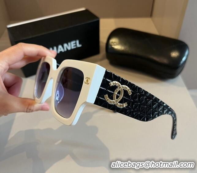 Low Price Chanel Sunglasses 041006 White/Black 2024