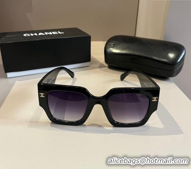 Top Quality Chanel Sunglasses 041006 Black/Purple 2024