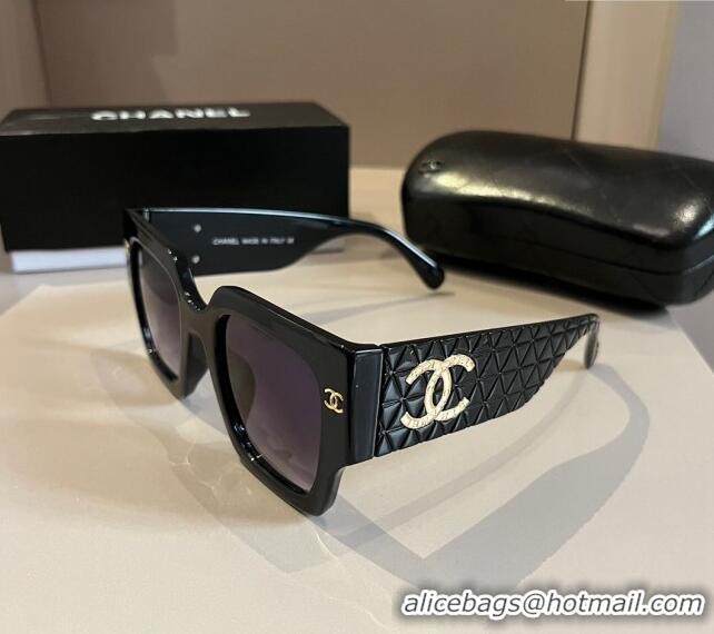 Top Quality Chanel Sunglasses 041006 Black/Purple 2024