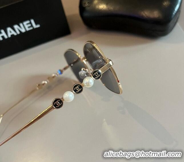 Unique Discount Chanel Sunglasses with Pearls CH041007 Black 2024